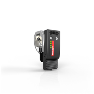 Beckhoff AT8300-1200-0100 NCT electronics, with housing, mounted on AT9014-1070-1550 mover (mover 1), basic electronics