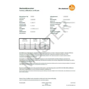 IFM ISO-Kalibrierung Temp. 3-Pkt Sıcaklık sensörleri için ISO kalibrasyon sertifikası 3-nokta