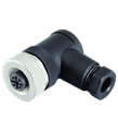 Pepperl+Fuchs V1-W-BK Female connector M12 angled A-coded 4-pin, for cable diameter 4 - 6 mm, field-attachable