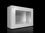 Rittal KX 1611.000 KX Bus kutu, GYD: 400x300x155 mm, çelik sac, kapalı tabanlı, menteşeli kapaklı ve gözetleme camlı