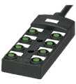 Pepperl+Fuchs V1-8A-E2-10M-PUR Octuple splitter box with M12 connector with trunk cable