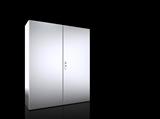 Rittal AX 1305.000 AX kompakt pano, GYD: 1000x1200x300 mm, paslanmaz çelik 14404, montaj plakalı, çift kapılı, 3 nokta kilit sistemli