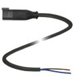 Pepperl+Fuchs DT2P-G-BK6M-PUR/0,75 Male cordset single-ended Deutsch plug straight, 2-pin, PUR cable black