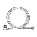Keyence OP-88038 Power I/O cable, Right angle, 10 m