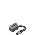 Pizzato VN CM20DM0.2 Metal connector with cable and M12 connector, cable length 02 m, 2NO