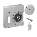 Alre JZ-036.120 Cover set for room thermostat RTBSU, 55×55, traffic/studio white (RAL9016), gloss