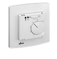Alre FETR 101.715#21 Underfloor temperature controller with remote sensor, flush-mounted, 10-50…°C, alre frame, cover 50x50mm, pure white, gloss