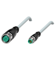 Pepperl+Fuchs V1-G-2M-PUR-V31-GM Cordset M8 socket straight to M12 plug straight A-coded, 4-pin, PUR cable grey