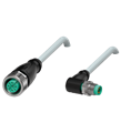 Pepperl+Fuchs V1-G-2M-PUR-V31-WM Cordset M8 socket straight to M12 plug angled A-coded, 4-pin, PUR cable grey