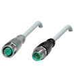 Pepperl+Fuchs V1-G-A2-15M-PUR-V1-G Cordset M12 socket straight A-coded LED 4-pin to M12 plug straight A-coded 4-pin, PUR cable grey