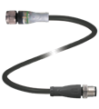 Pepperl+Fuchs V1-G-BK5M-PUR-U/ABG-V1-G-Y Connecting cable, M12 to M12, PUR cable 2-pin