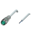 Pepperl+Fuchs V1-G-E2/E3-5M-PUR Female cordset single-ended M12 straight A-coded, LED 4-pin bridged, PUR cable 3-core grey