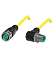 Pepperl+Fuchs V1-G-YE0,5M-PVC-U-V1-W Cordset M12 socket straight to M12 plug angled A-coded, 4-pin, PVC cable yellow, UL approved