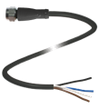 Pepperl+Fuchs V1-GV4A-BK5M-PUR-U-PIP Female cordset, M12, Stainless steel V4A, 4-pin, PUR cable