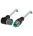 Pepperl+Fuchs V1-W-15M-PVC-V1-G Cordset M12 socket angled to M12 plug straight A-coded, 4-pin, PVC cable grey