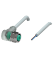 Pepperl+Fuchs V1-WV4A-E2-10M-PUR Female cordset single-ended M12 angled stainless steel 14404, A-coded, LED 3-pin, PUR cable grey