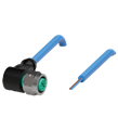 Pepperl+Fuchs V1-WV4A-N-15M-PVC Female cordset single-ended M12 angled stainless steel 14404, A-coded, 2-pin, PVC cable blue, NAMUR