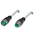 Pepperl+Fuchs V11-G-2M-PVC-V11-G Cordset M12 socket straight to M12 plug straight A-coded, 3-pin, PVC cable grey