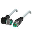 Pepperl+Fuchs V15-W-10M-PUR-ABG-V15-G Cordset M12 socket angled to M12 plug straight A-coded, 5-pin, PUR cable grey, shielded