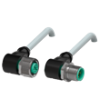 Pepperl+Fuchs V15-W-3M-PUR-ABG-V15-W Cordset M12 socket angled to M12 plug angled A-coded, 5-pin, PUR cable grey, shielded