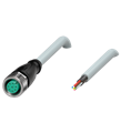 Pepperl+Fuchs V19-G-12M-PUR-ABG Female cordset single-ended M12 straight A-coded, 8-pin, PUR cable grey, shielded