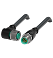 Pepperl+Fuchs V19-W-BK1M-PUR-U-V19-G Cordset M12 socket angled to M12 plug straight A-coded, 8-pin, PUR cable black, UL approved