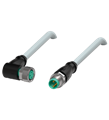 Pepperl+Fuchs V3-WM-0,8M-PUR-V3-GM Cordset M8 socket angled to M8 plug straight A-coded, 3-pin, PUR cable grey
