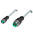 Pepperl+Fuchs V31-GM-5M-PUR-V11-G Cordset M8 socket straight A-coded 4-pin to M12 plug straight A-coded 3-pin, PUR cable grey