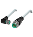 Pepperl+Fuchs V31-WM-2M-PUR-V1-G Cordset M8 socket angled to M12 plug straight A-coded, 4-pin, PUR cable grey