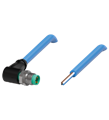 Pepperl+Fuchs V31S-W-N4-1M-PUR Male cordset single-ended M8 angled A-coded, 4-pin, PUR cable blue, NAMUR